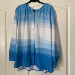 Kelly by Clinton Kelly Blue and White Gradient Blouse Women’s Size 3X